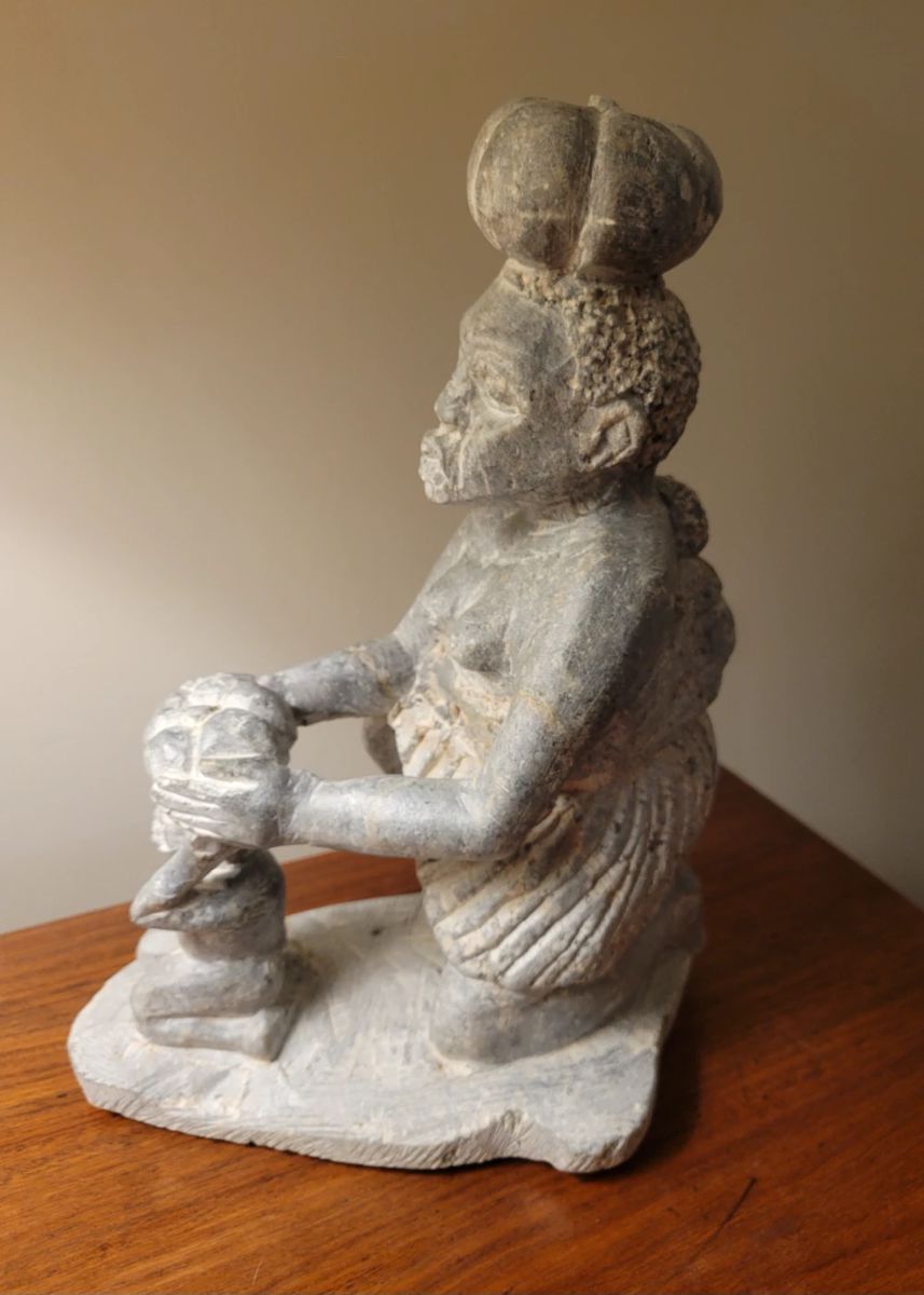 ANCIENT AFRICA SHERBRO/BOLUM/KONO TRIBE CARVED NOMOLI/KISSI STONE SCULPTURE