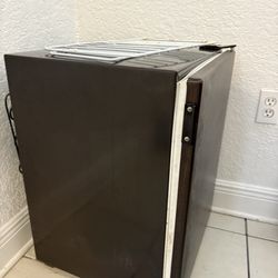 brown mini fridge