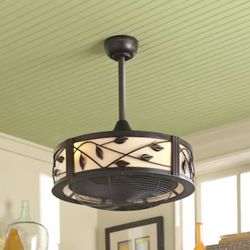 ALLEN + ROTH 3-SPEED CEILING FAN & LIGHT w/REMOTE CONTROL  (23” W)