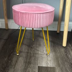 Pink And Gold Stool