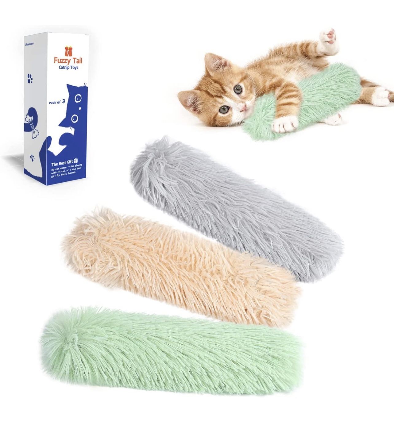 Potaroma Cat Toys Cat Pillows, 3 Pack Soft and Durable Crinkle Sound Catnip Toys