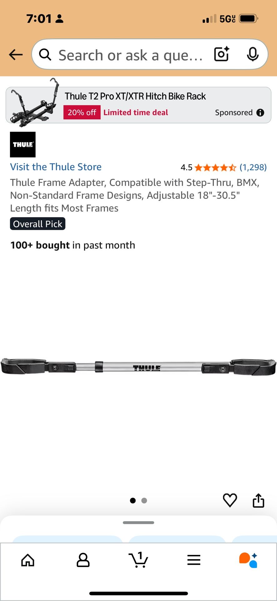 Great Deal Like New Thule Frame Adapter Great For Hauling Bikes Great Deal