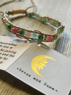 Lotus And Luna Beaded Wrap Bracelet - Brand New With Artisan Tag