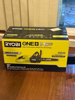 RYOBI ONE+ HP 18V Brushless Whisper Series 12 in. Battery Chainsaw with 6.0 Ah Battery and Charger
