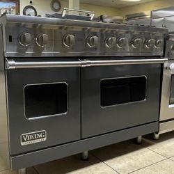 Viking 48” Grey Gas Range stainless steel