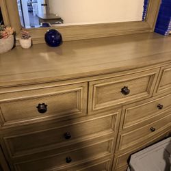 Dresser With Mirror And Matching Two Nightstands