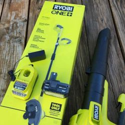 Ryobi blower, edger, battery, charger