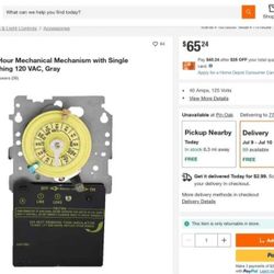 Intermatic
T100 Series 40 Amp 24-Hour Outdoor Mechanical Timer with Double Pole Single Throw switching 240 VAC