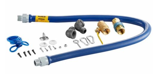 NEW 3/4" x 48" Dormont 1675KIT48 Quick Disconnect Gas Line Hose Kit SnapFast Blue #4986