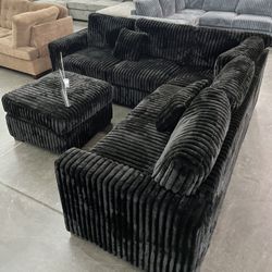 New Black Sectional 