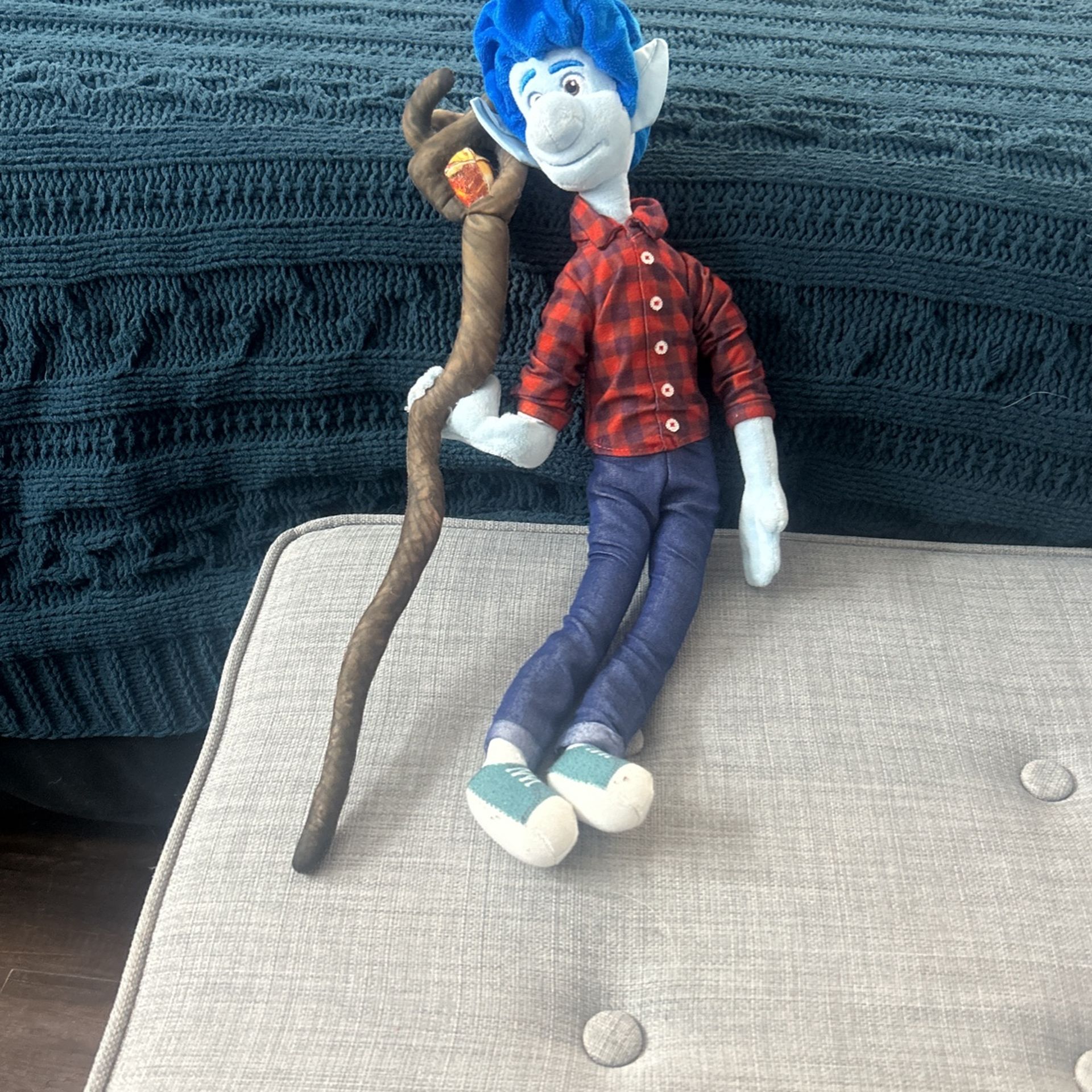 Disney Onward (Ian Lightfoot With Staff) 19” Plush Out Of Box Sell As Is