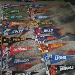 Vintage Pennants ☠ NFL 1980-90's