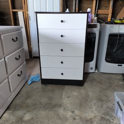 Freshly Sanded And Painted Single 5 Drayer Dresser Stand