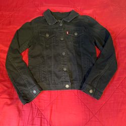 KIDS LARGE Levi Strauss & Co Black Denim Jacket Size L