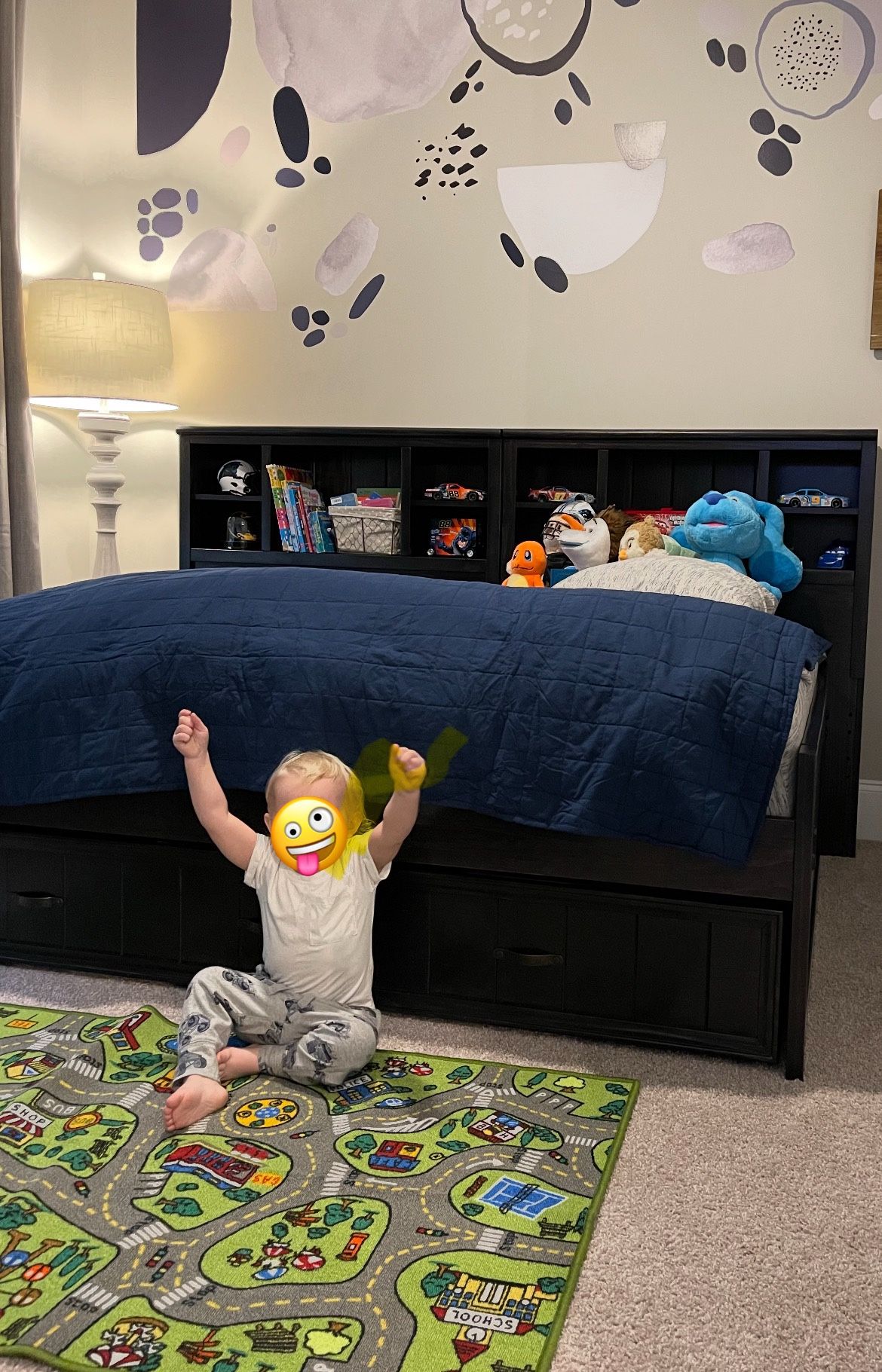 Full size bed w/ Trundle + bookcases - $325