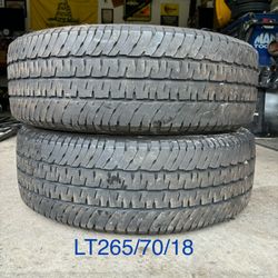 (2) - LT265/70/18 Michelin LTX A/T2 Tires