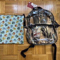 Pokemon Backpack NEW w/ TAGS plus BONUS CARD PACK