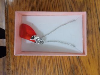Brand new sterling silver chain with red dolphin 🐬 pendant