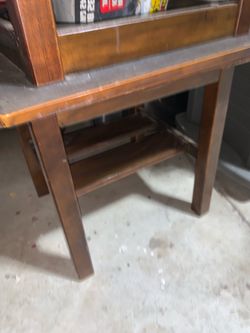 Coffee Wooden End Table with Lower Shelf