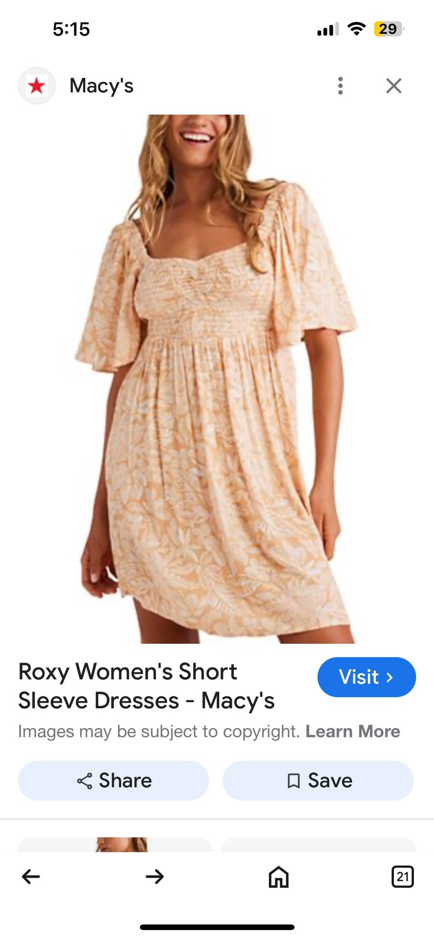 Roxy sundress backless flowered