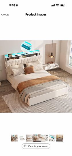 Queen bed frame with storage