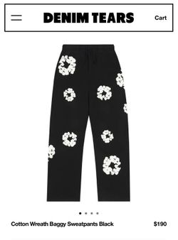 New Denim Tears Open Hem Baggy Sweatpants 