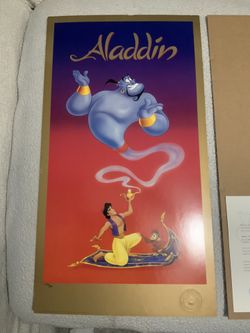 NEW DISNEY ALADDIN EMPLOYEE NUMBERED POSTER WITH COA SIZE: 18" x 33” (poster is printed on Quintessence 80lb Gloss Cover Stock)