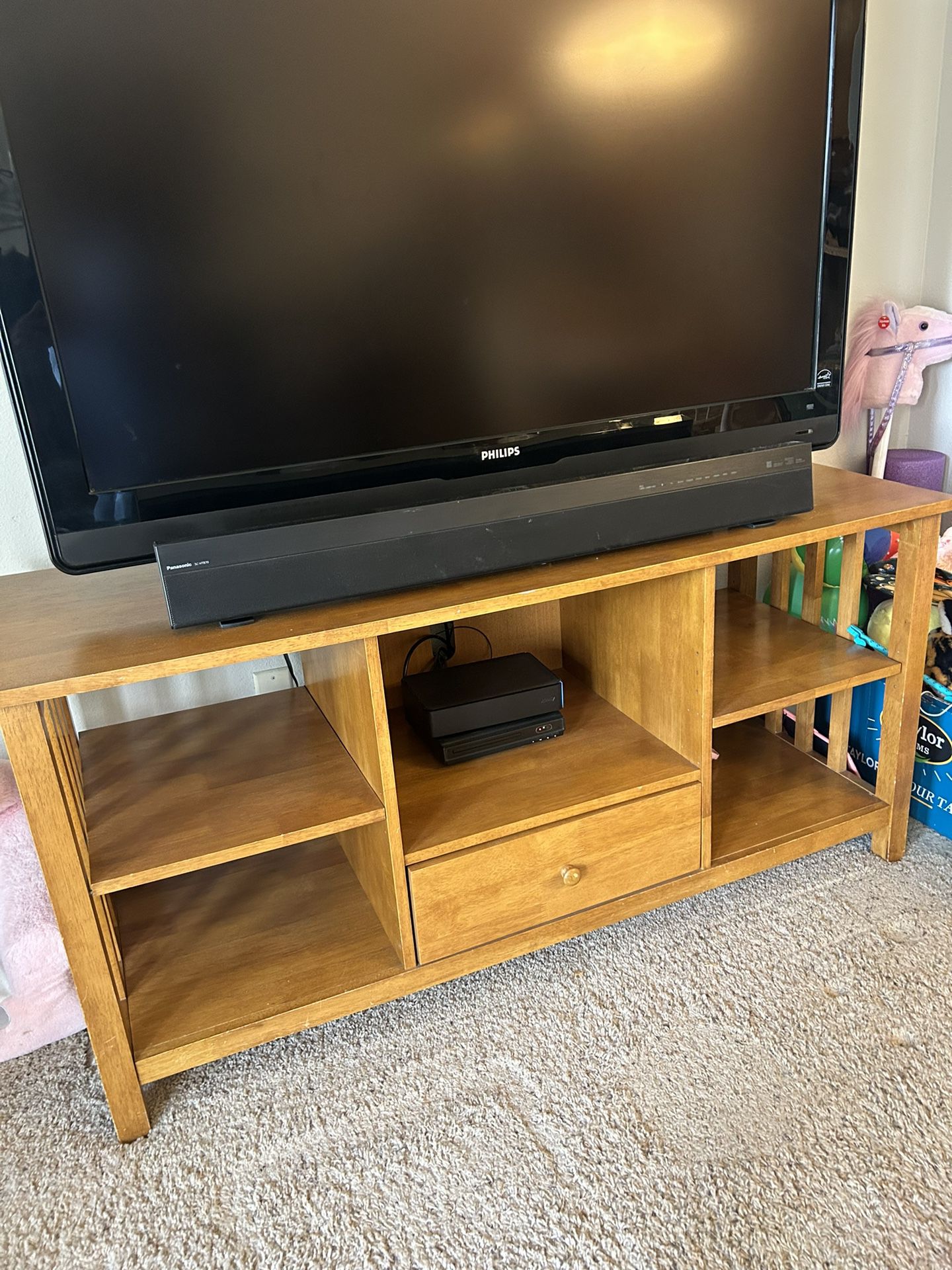 Wood TV Console With Storage! 