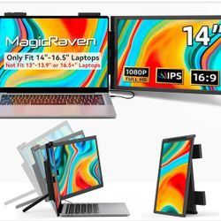 Laptop Screen Extender, 14" 1080P IPS Portable Monitor