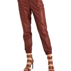 INC International Concepts Women's Faux Leather Joggers (without tag )