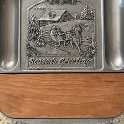 Pewter Cheese & Cracker Server 