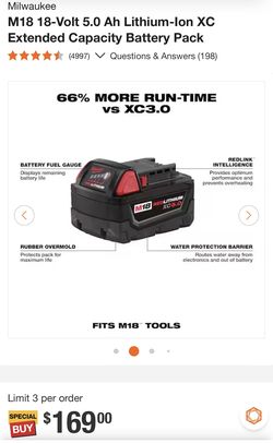 Milwaukee XC5.0 M18 Battery