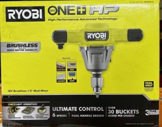 RYOBI ONE+ 18V HP 1/2 in. Brushless Cordless Mud Mixer (Tool Only)