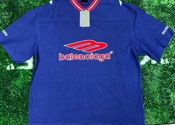 New Blue Balenciaga Tee Shirt 