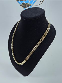 Gold Chain Cuban Link 10mm 24" and 26" Gold Plated w 14k *Quality Chain* Stamped 14k