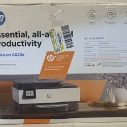 HP OfficeJet 8022e Wireless Inkjet Color All-in-One Printer, Print Copy Scan Pages Printed - 85 