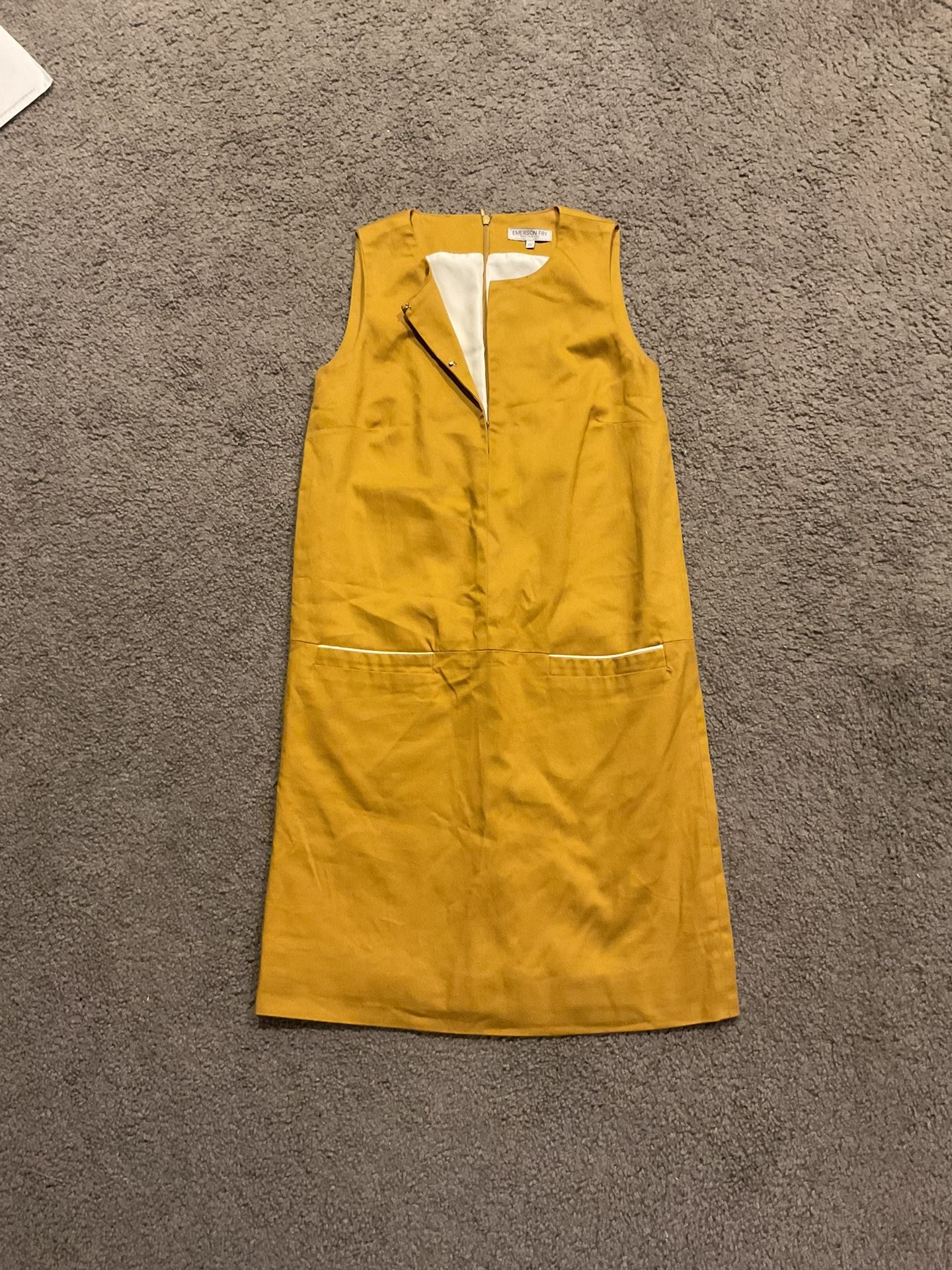 Emerson Fry Vintage Gold Cotton Shift Dress Summer sz 00