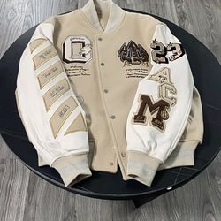 New Off White Milan Abloh Mens Varsity Jacket