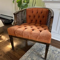 Stunning Wood and Cane Vintage Accent Chair