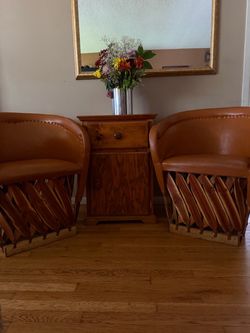 Pair of Mexican Equipale Barrel Chairs