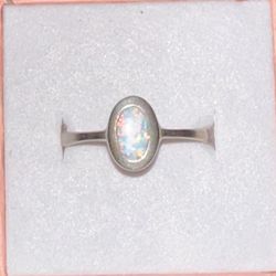 Brand New Sterling 1 TCW Natural Fire Opal! Sz 7! 