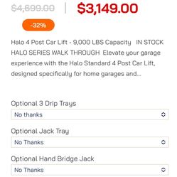 Halo lift  four post brand new in crate