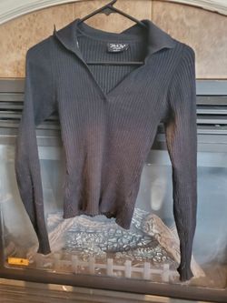 Jolie & Joy Black Ribbed Knit Sweater size S