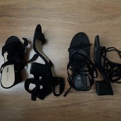 Black Lace Up Heels Size 7 ($15 Each)