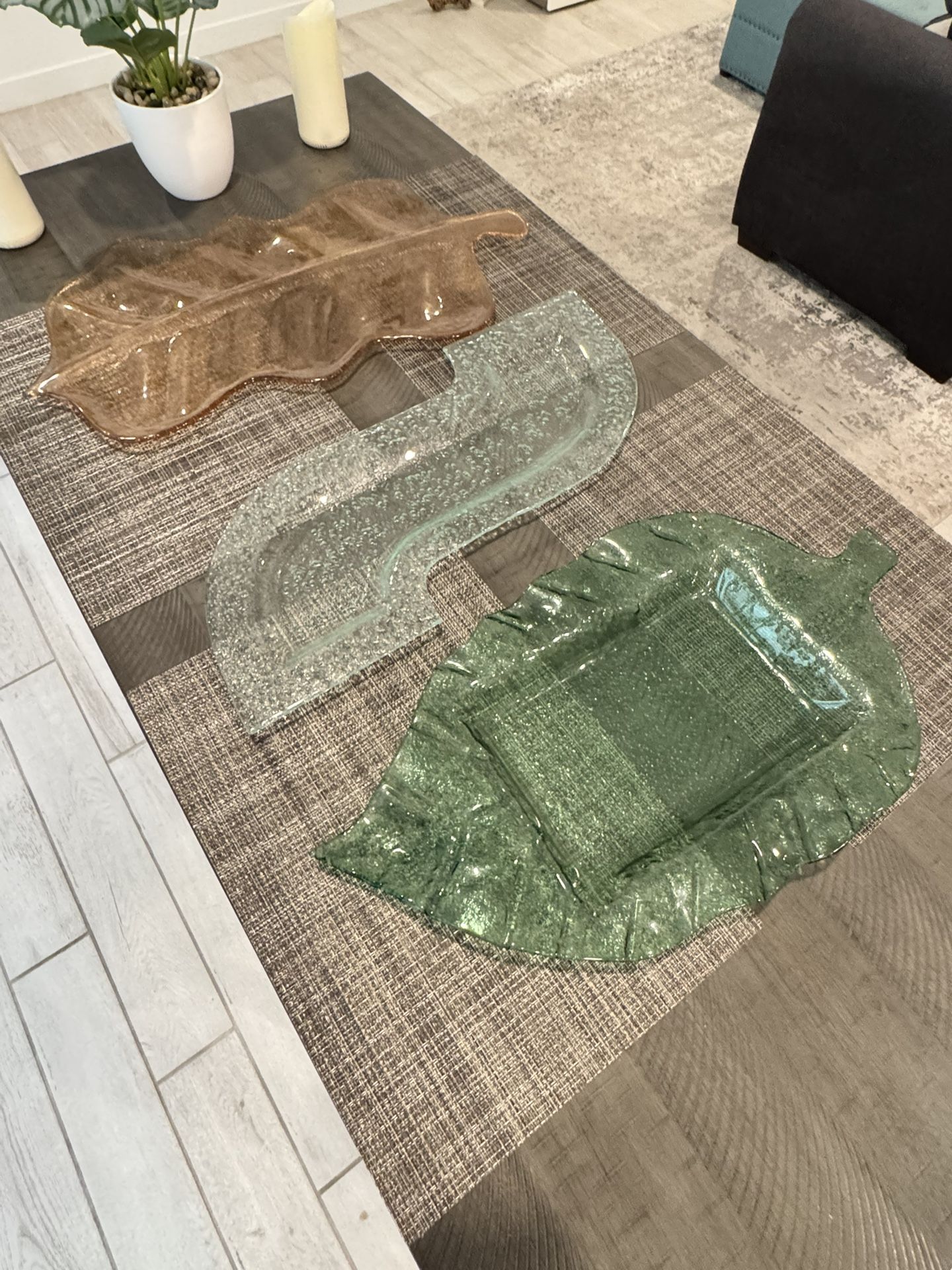 Large Glass Decorative Trays