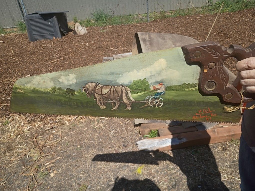 Decorative Hand painted Saw Blade