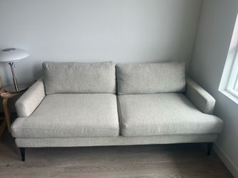 Fantastic Condition West Elm Andes 76.5in Modern Light Gray Fabric Sofa