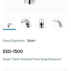 Commercial Sloan Chrome Sensor Faucet Style Soap Dispenser. Open Box New. ESD1502A