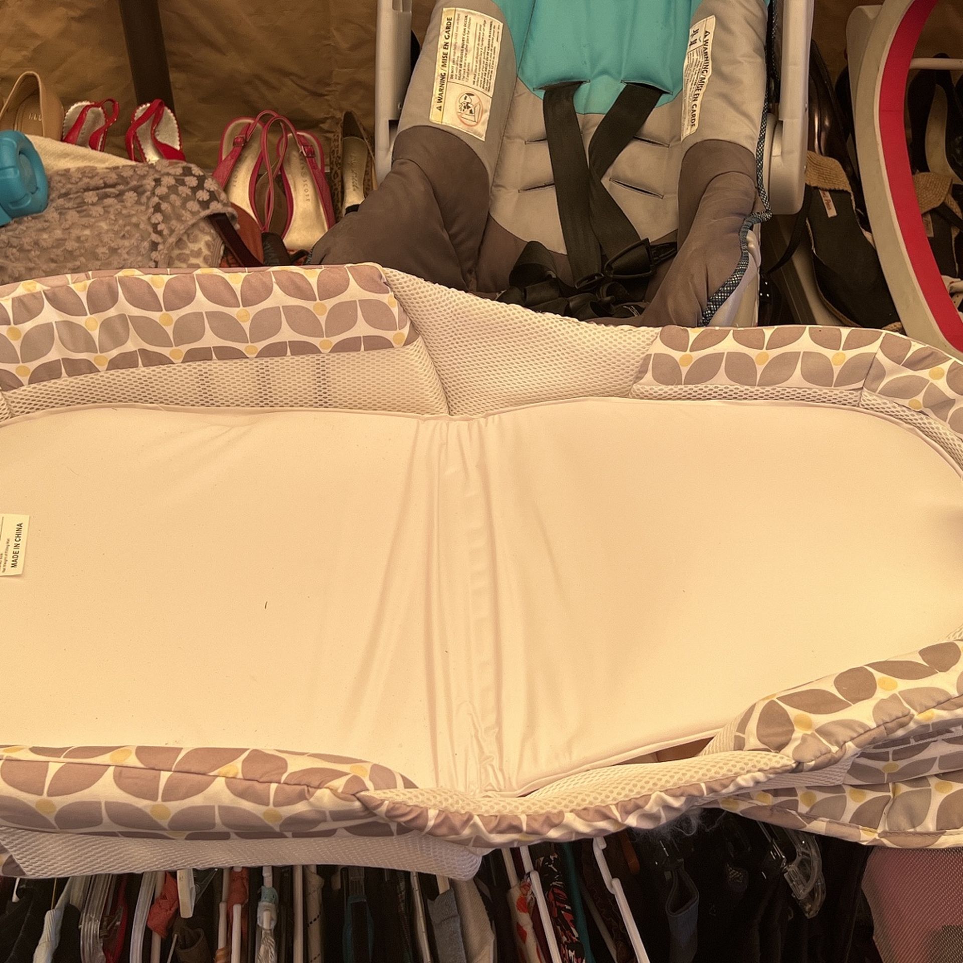 Snuggle Nest Yellow And Grey And White Baby Changing Area
