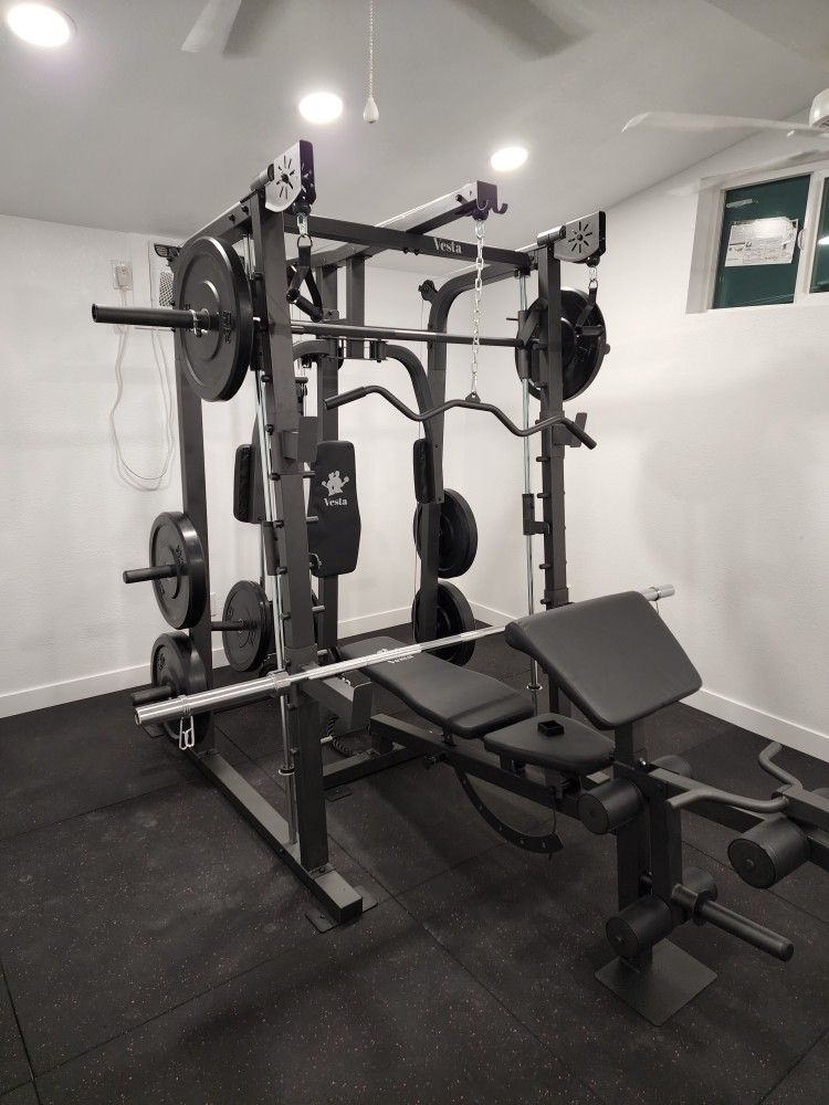 Smith Machine 2001 | Multi-Use Adj Bench | Gym Equipment | Fitness | Squat Rack | Excercise |🔴WEIGHTS AND BARBELL SOLD SEPARATELY 🔴 FREE DELIVERY 🚚
